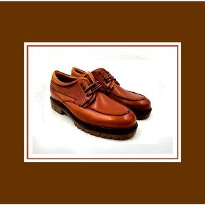 New Rare & Unique Johnston & Murphy Men's Cognac Genuine Leather Italian Shoes